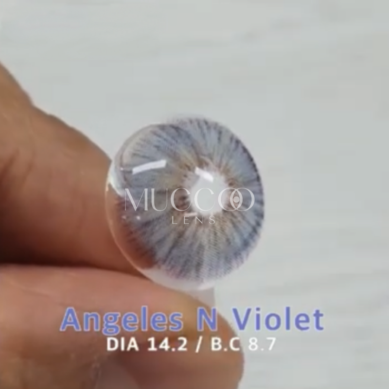 Lente de contato anual pupila reduzida Angeles N Violeta (caixa com 2 unidades)