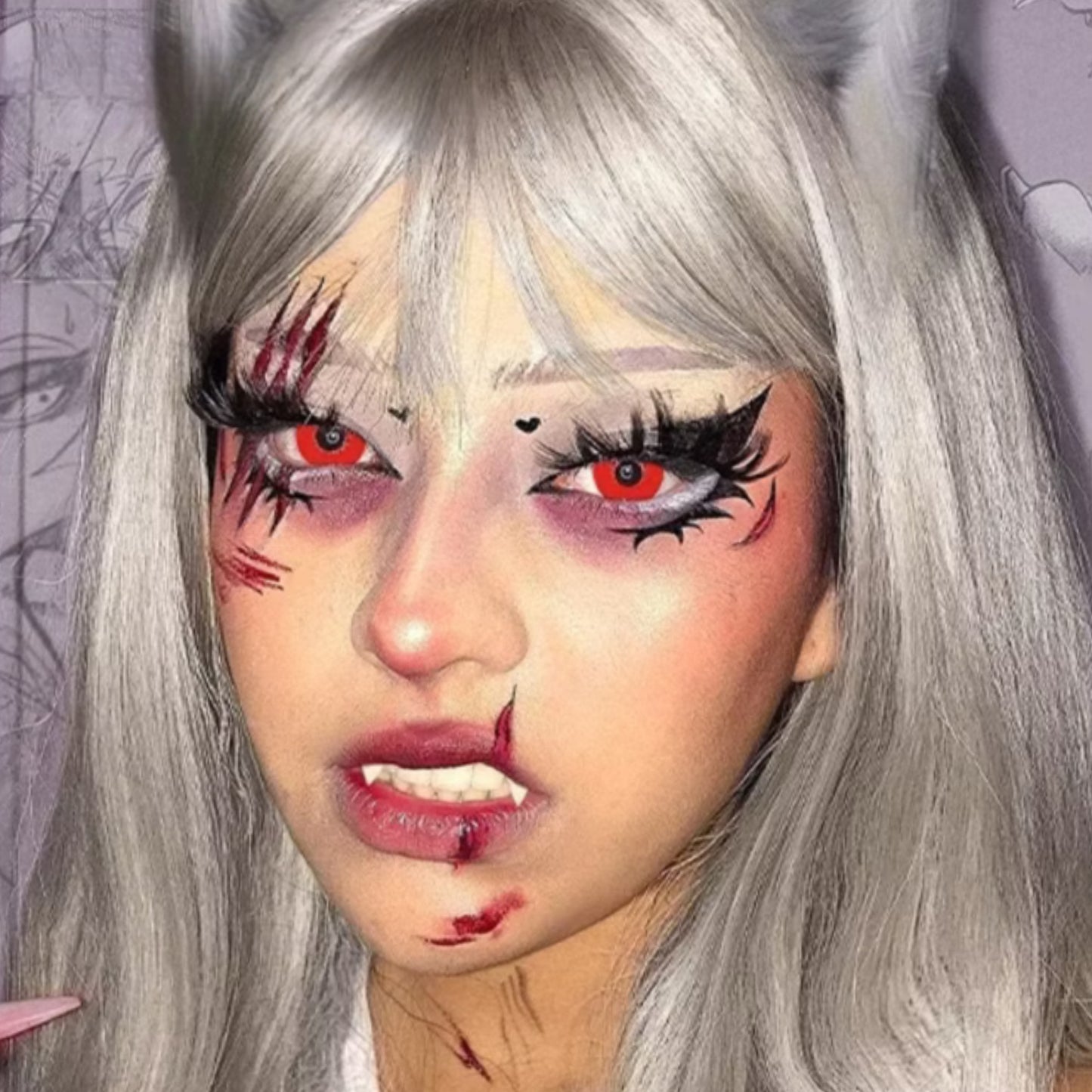 Lente de contato anual Cosplay Crazy Red