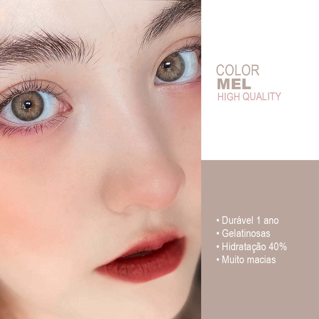 Lente de contato Colorida anual Ruby DNA Colors com grau para Miopia caixa com 2 unidades