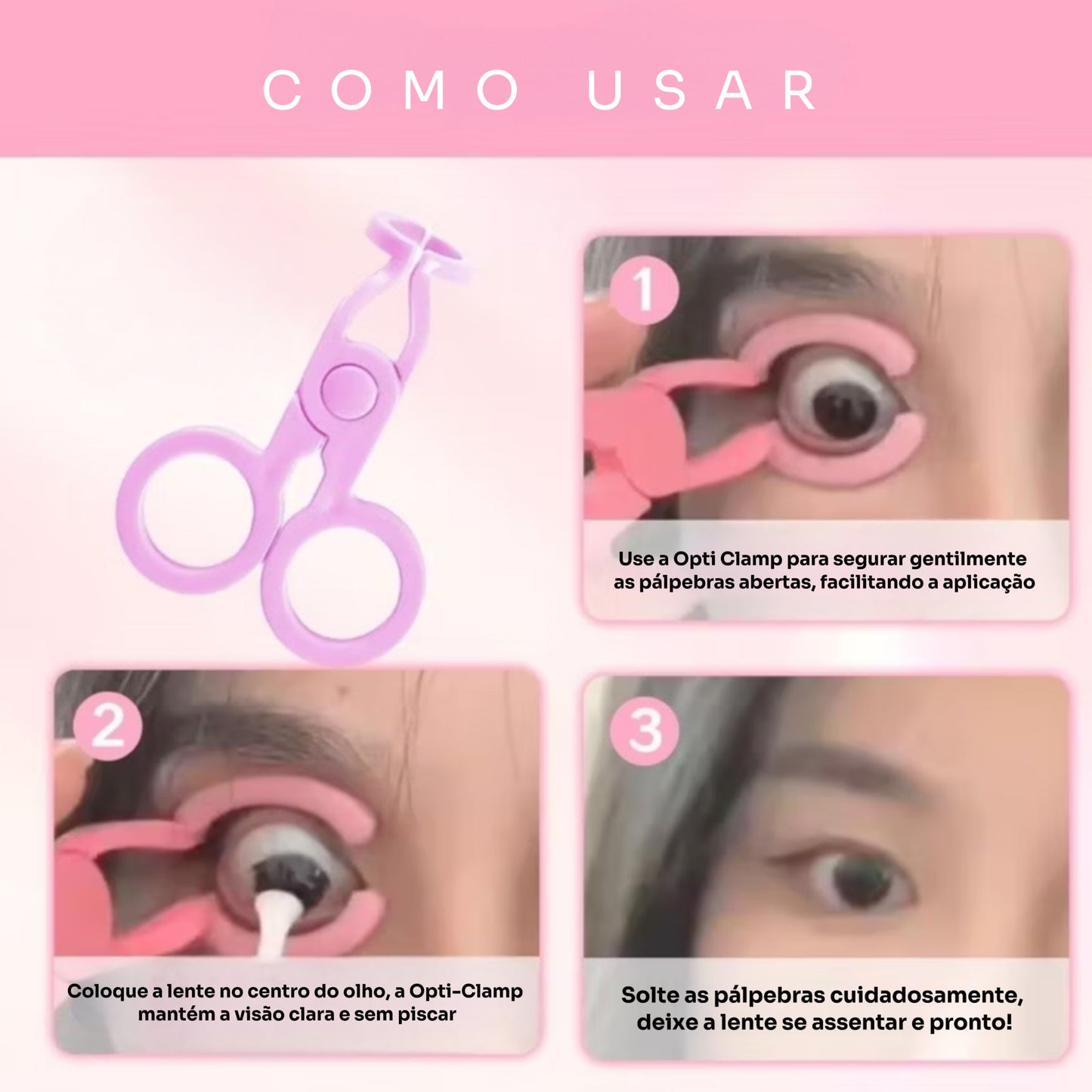 Opti-Clamp tesoura para aplicação de lentes de contato