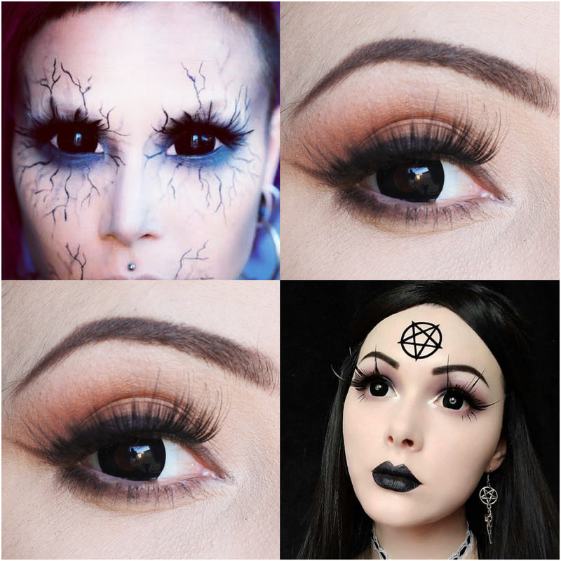 Lente de contato Cosplay Black Sclera 17mm