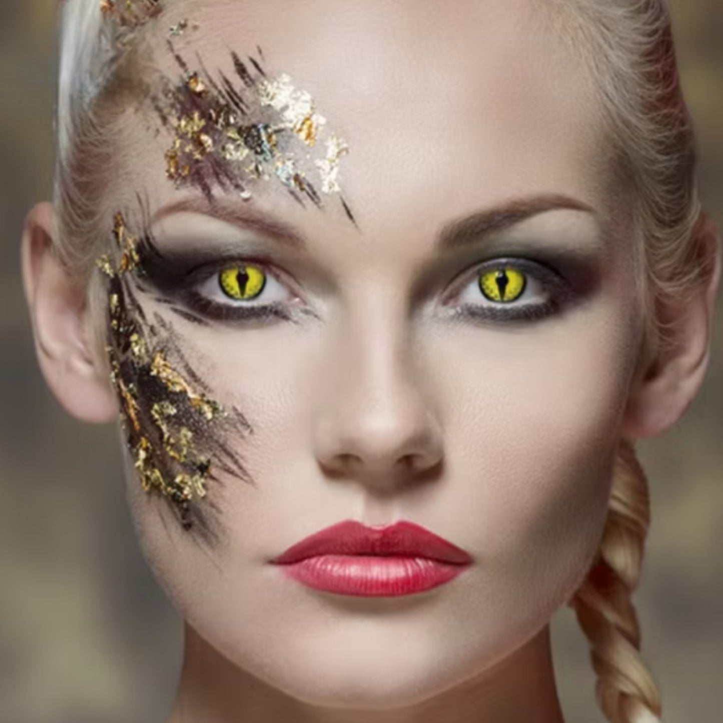 Lente de contato anual cosplay Crazy Snake Yellow