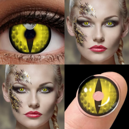 Lente de contato anual cosplay Crazy Snake Yellow