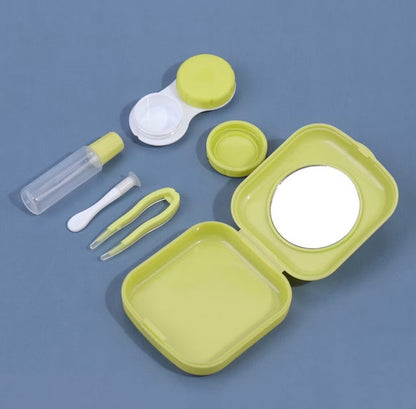 Estojo Lovely para lentes de contato - com espelho, pinça, bastão e frasco | Kit portátl