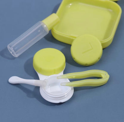 Estojo Lovely para lentes de contato - com espelho, pinça, bastão e frasco | Kit portátl