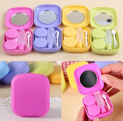 Estojo Lovely para lentes de contato - com espelho, pinça, bastão e frasco | Kit portátl