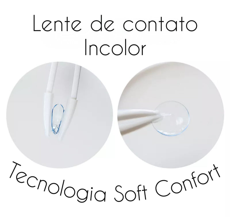 Lente de contato Incolor anual com grau para hipermetropia (caixa com 2 unidades)