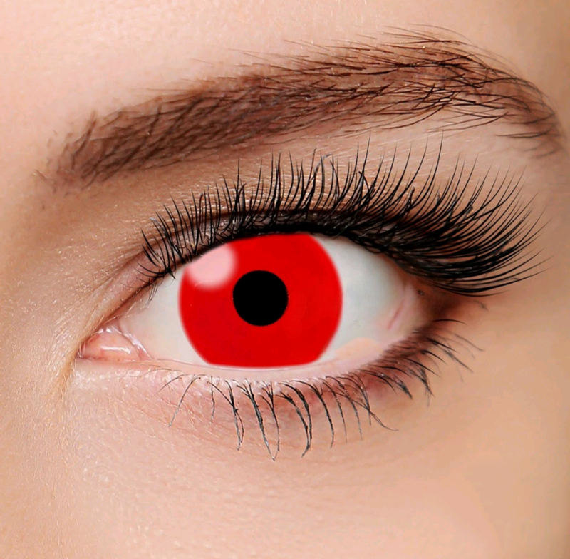 Lente de contato Cosplay Red Sclera 17mm