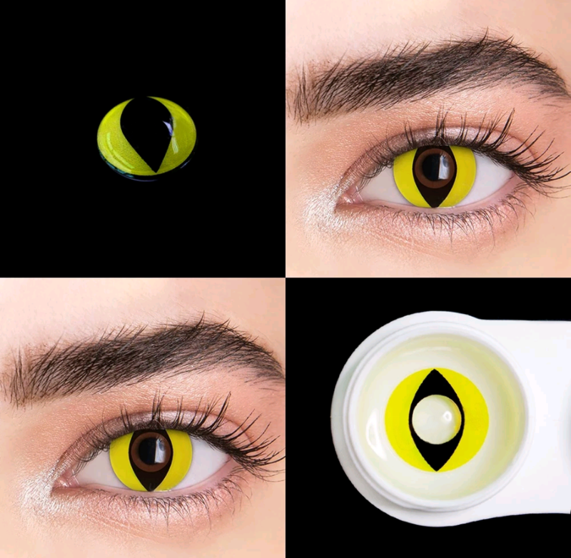 Lentes de contato Cosplay Crazy Yellow Cat
