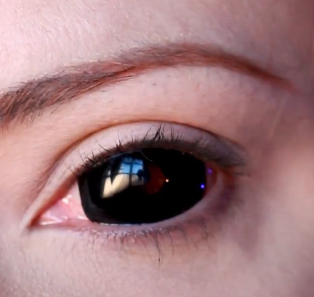 Lente de contato Cosplay Black Sclera 22mm