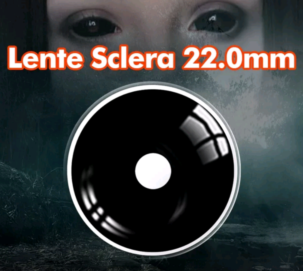 Lente de contato Cosplay Black Sclera 22mm