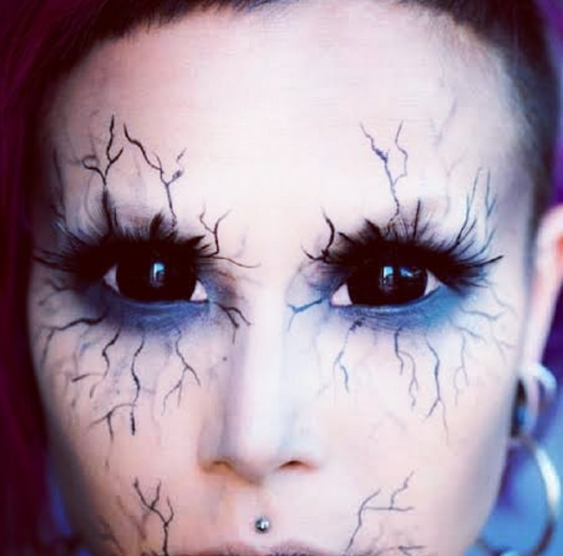 Lente de contato Cosplay Black Sclera 17mm