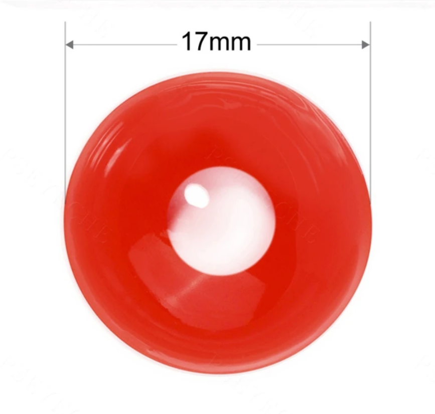 Lente de contato Cosplay Red Sclera 17mm