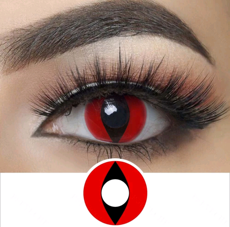 Lente de contato Cosplay Crazy Red Cat