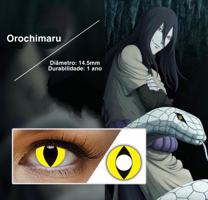 Lente de contato anual Cosplay Orochimaru caixa com 2 unidades