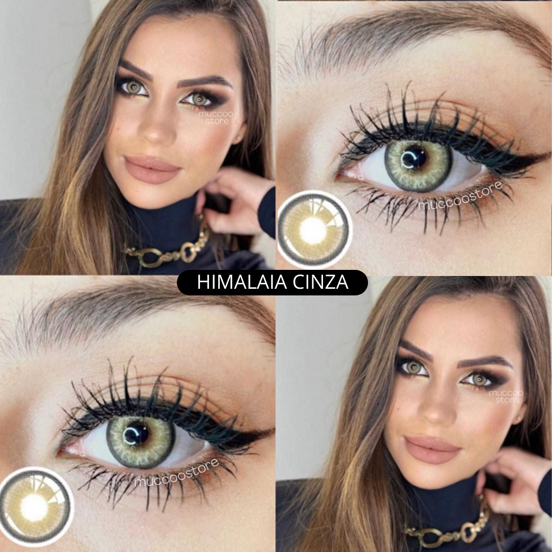 Lente de contato anual Himalaya Colors com grau para Miopia caixa com 2 unidades