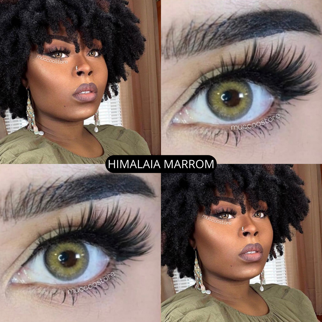 Lente de contato anual Himalaya Colors com grau para Miopia caixa com 2 unidades