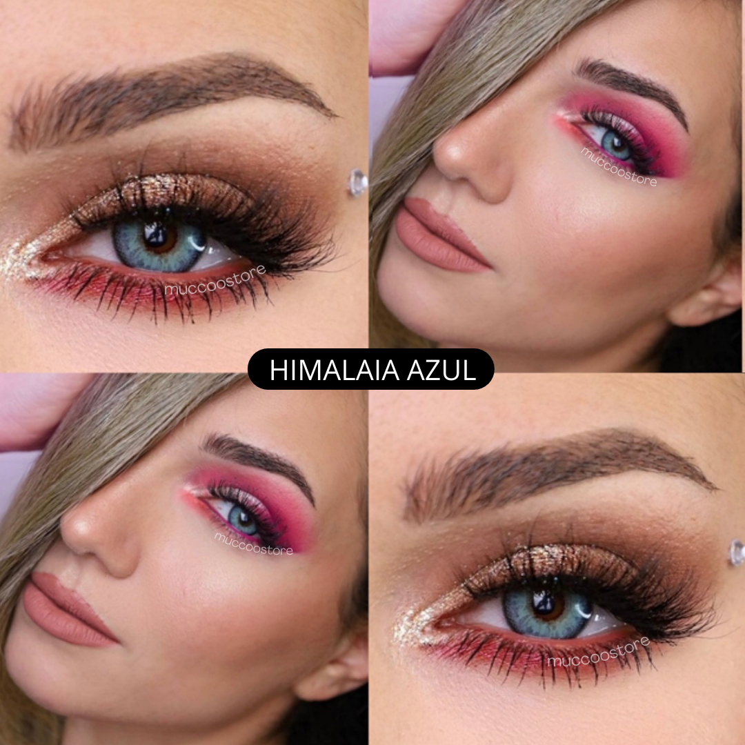 Lente de contato anual Himalaya Colors com grau para Miopia caixa com 2 unidades