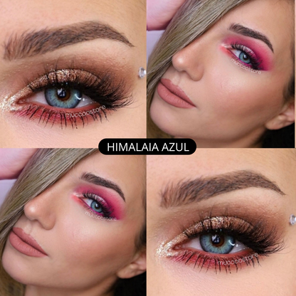 Lente de contato anual Himalaya Colors com grau para Miopia caixa com 2 unidades