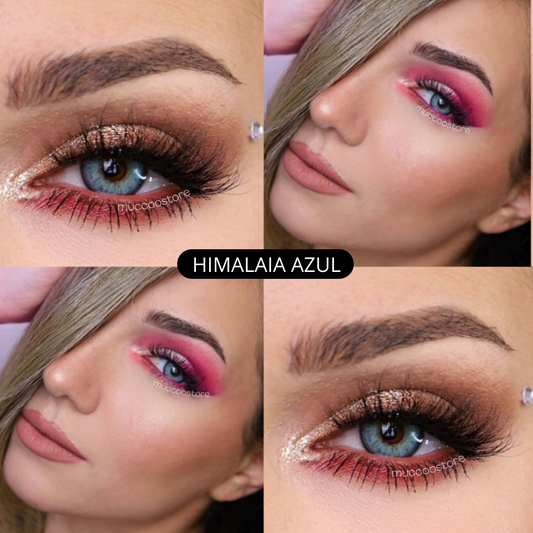 Lente de contato anual Himalaya Colors com grau para Miopia caixa com 2 unidades