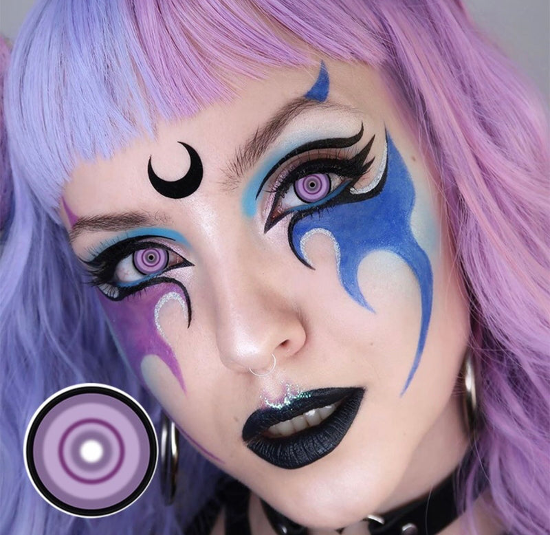 Lente de contato Anual Cosplay Crazy Purple caixa com 2 unidades